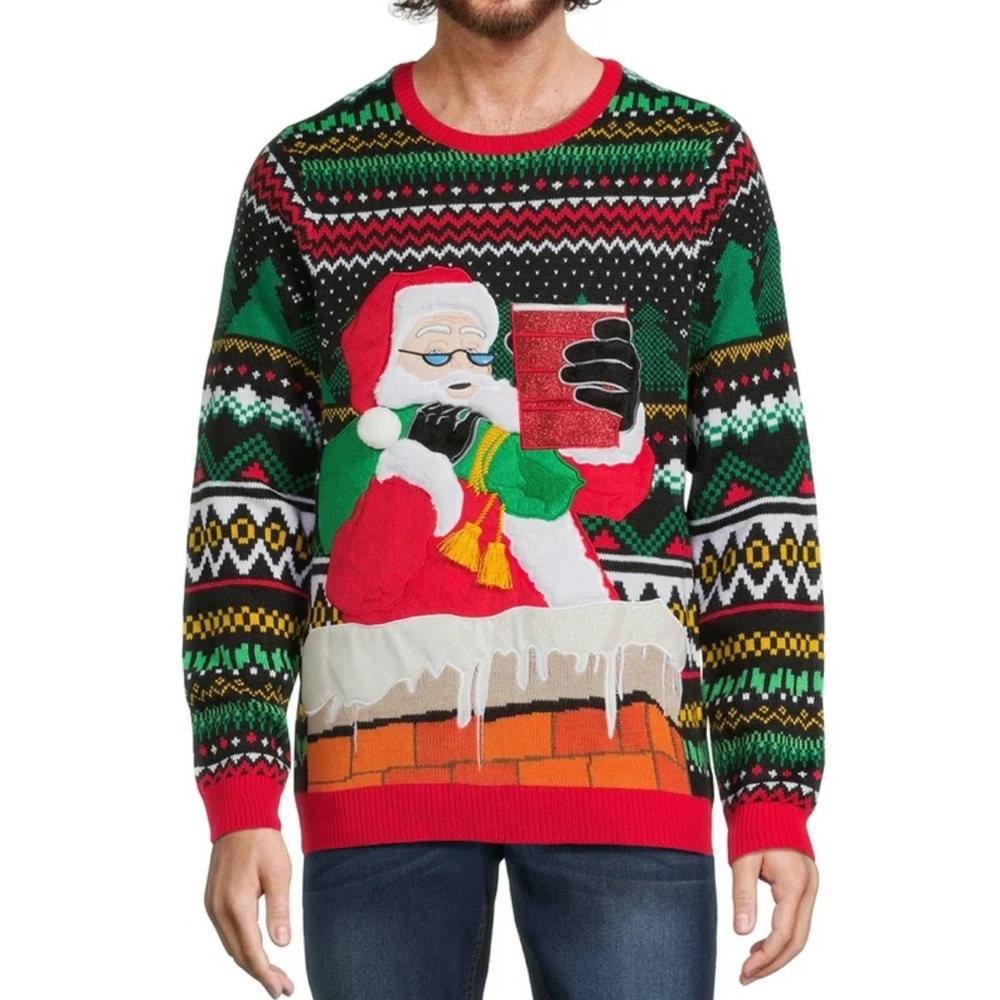 Ugly Sweater Christmas Can ,Drink Holder Brand New with tags Mens M